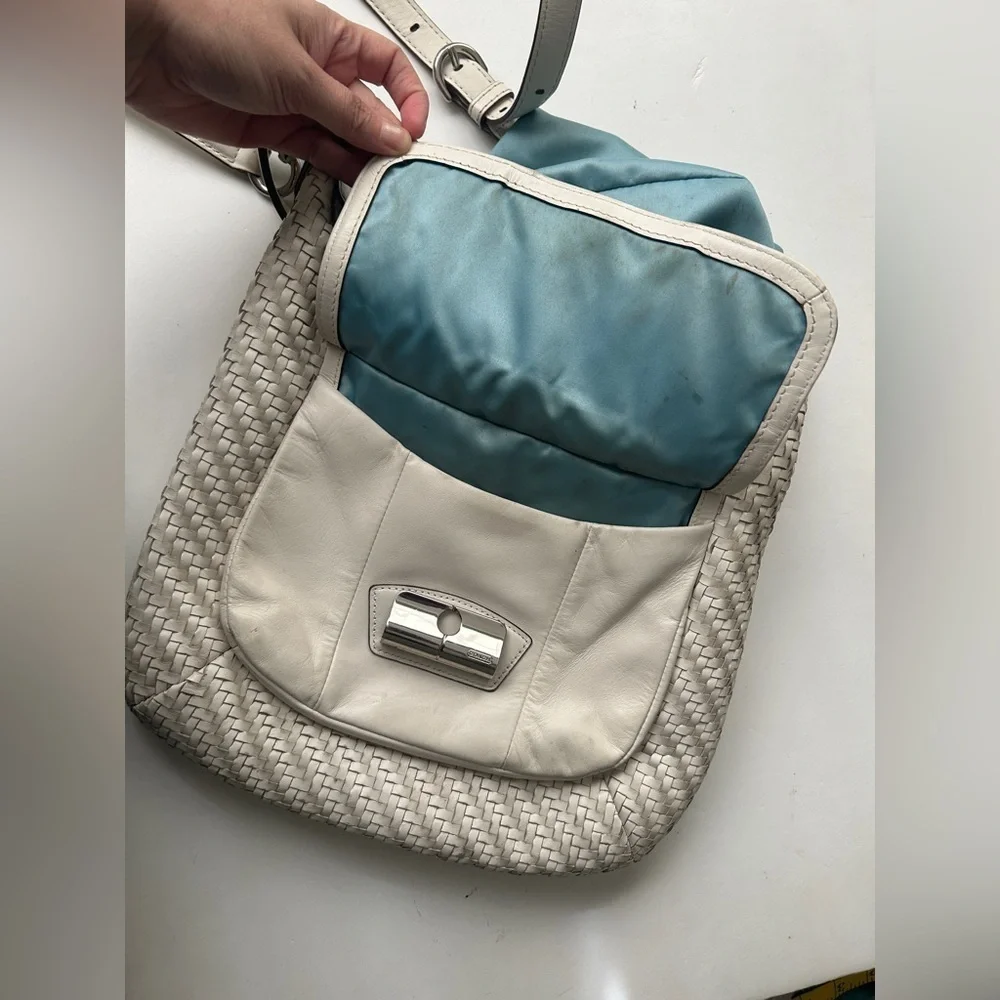 Coach Kristin Woven Leather Hobo Bag